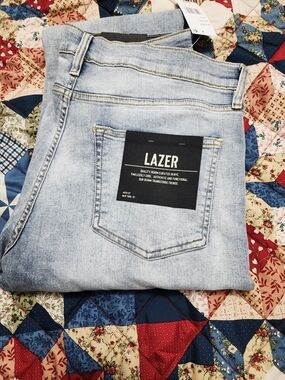 LAZER Men's Skinny Jeans in Light Blue Wash